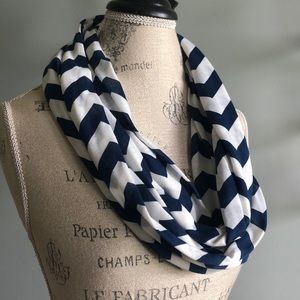 Navy chevron infinity scarf